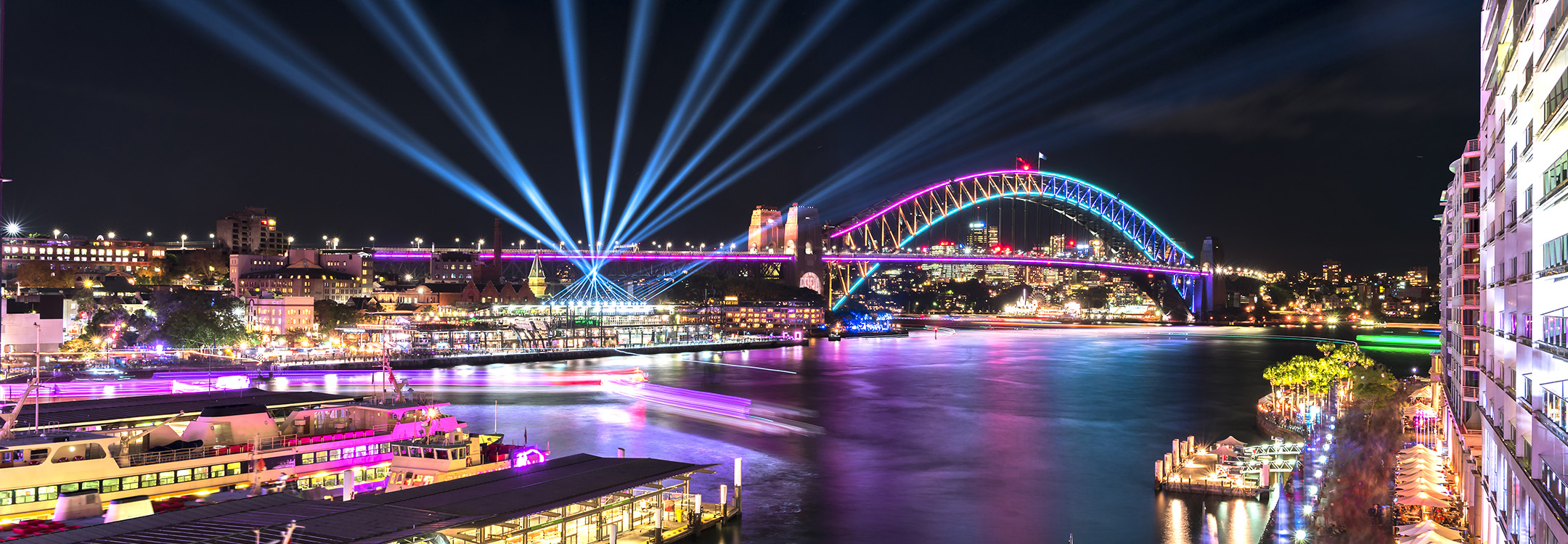Colourful lights in Sydney