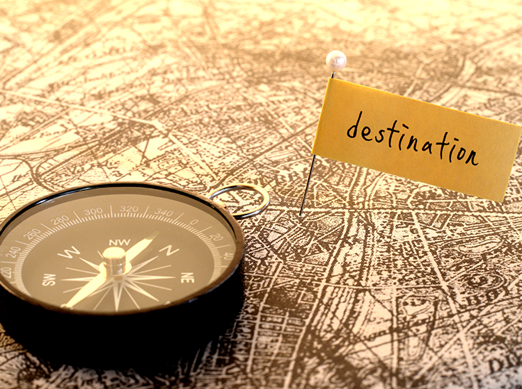Choosing a destination on the map