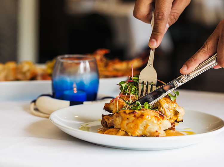 dining at a restaurant
