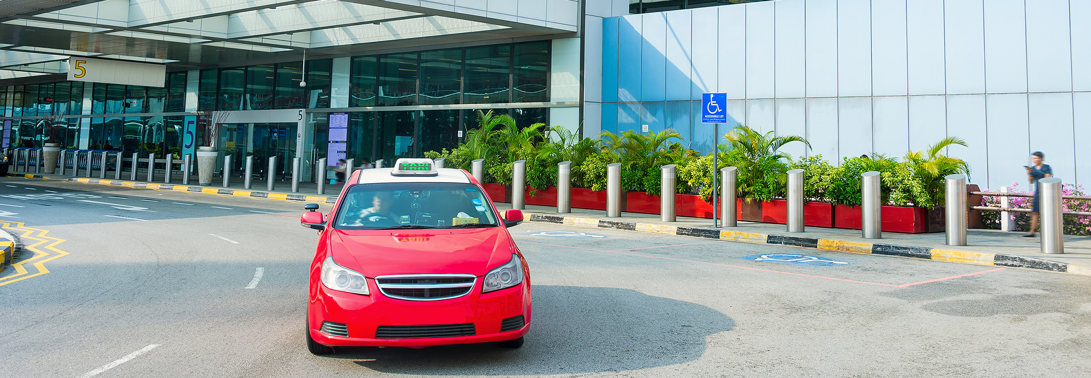 Taxi leaving Changi Airport