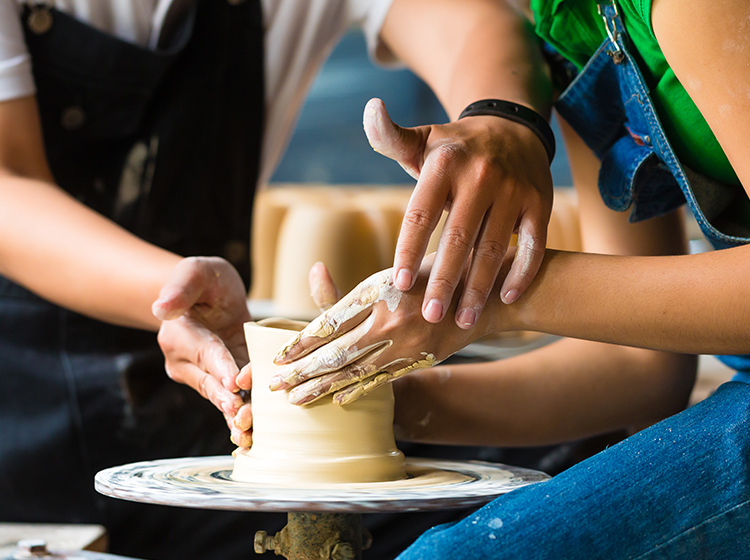 Creating a bowl on potters wheel