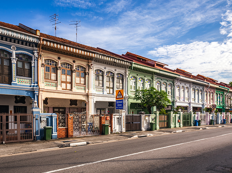 Colourful Peranakan houses along Joo Chiat