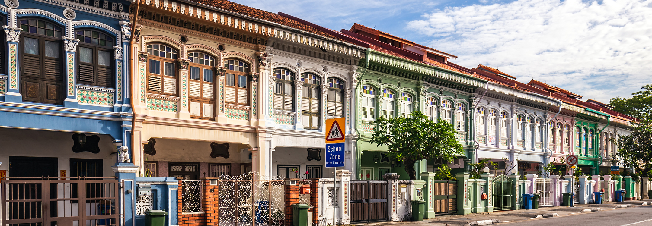 Colourful Peranakan houses along Joo Chiat