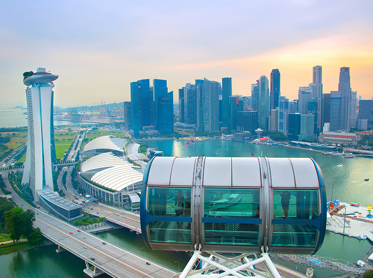 Skyline of Singapore from the Singapore Flyer
