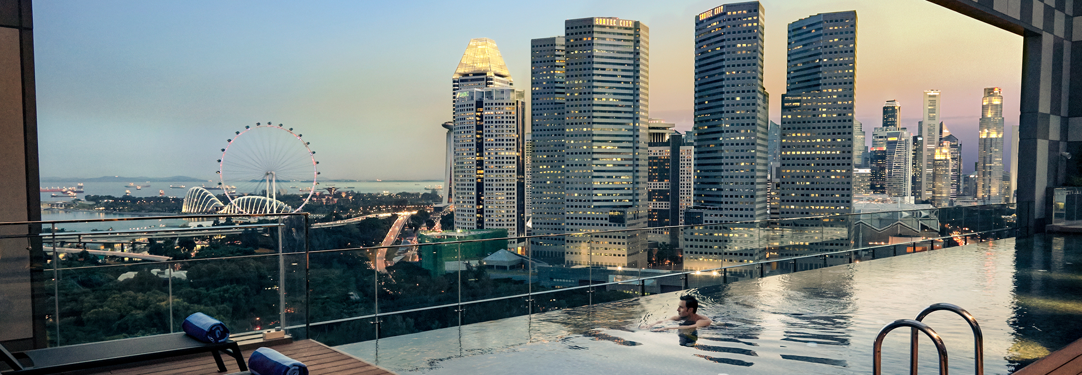 Outdoor swimming pool with a view