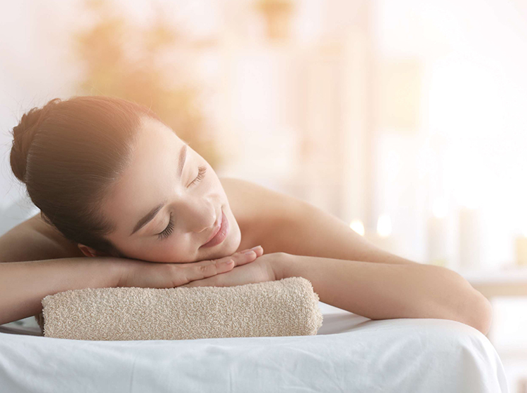 woman enjoying a spa session