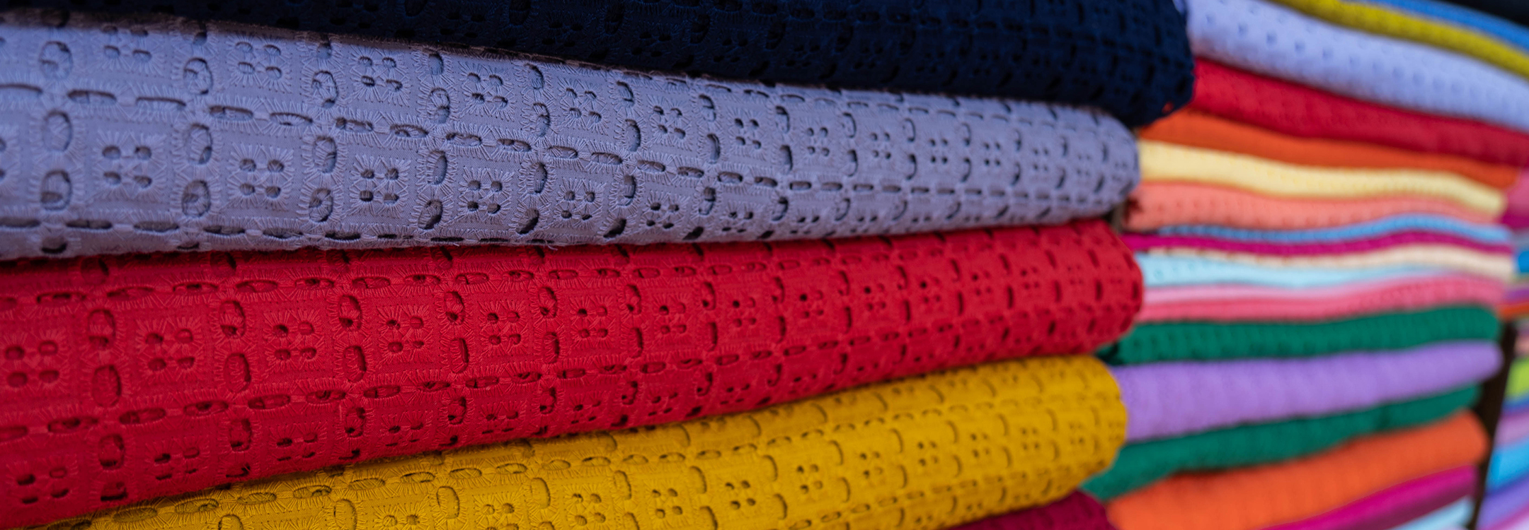  Colourful fabric sold at the Bogyoke Aung San Market