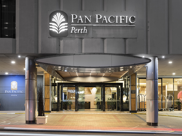 Entrance to Pan Pacific hotel perth
