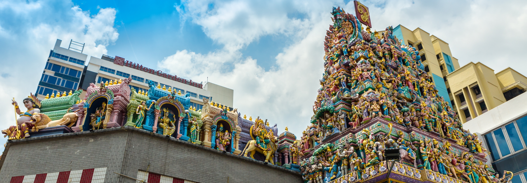 Colourful rooftop of the Sri Veeramakaliamman Temple