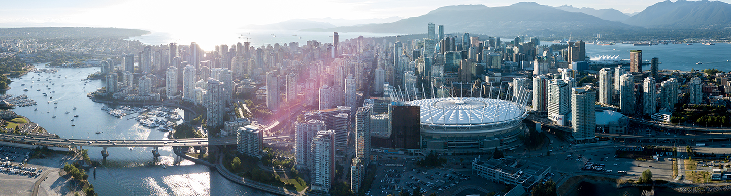 vancouver evening wide shot
