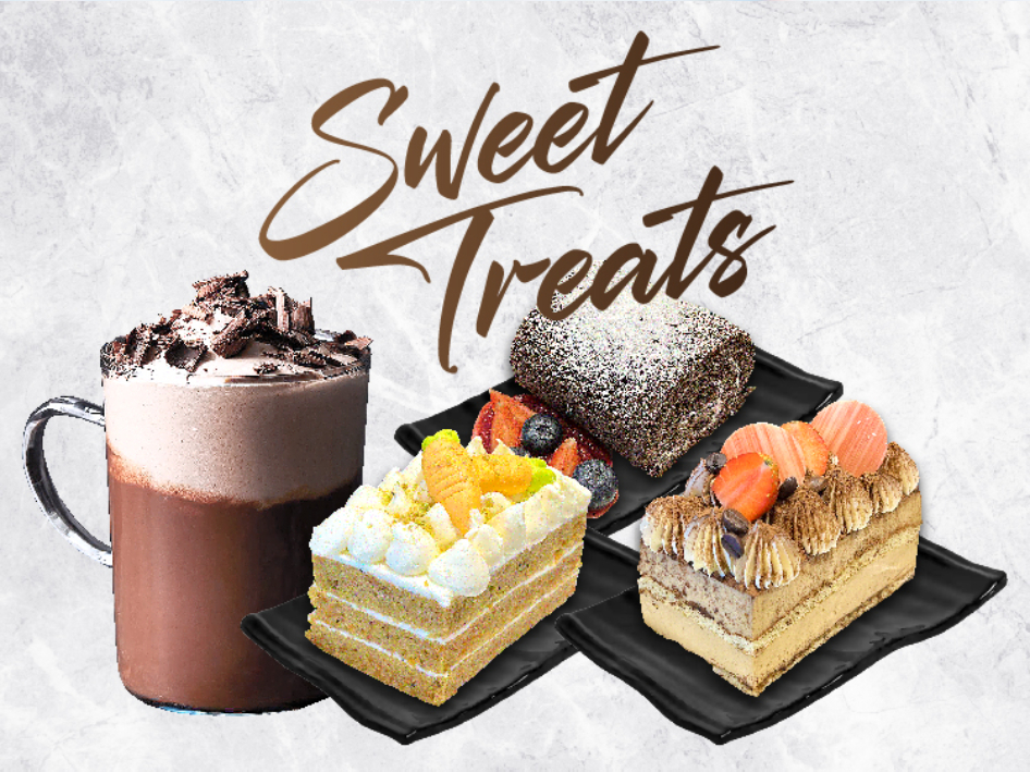 <p>Craving something sweet? Dive into our rich, frothy hot chocolate paired with a delectable dessert. Choose from:</p>
<p>- Raspberry Cream Rolls</p>
<p>- Cinnamon Carrot Cake with Cheese Frosting</p>
<p>- Coffee Tiramisu🍰 </p>
<p>Indulge your senses and satisfy your sweet tooth today!</p>
