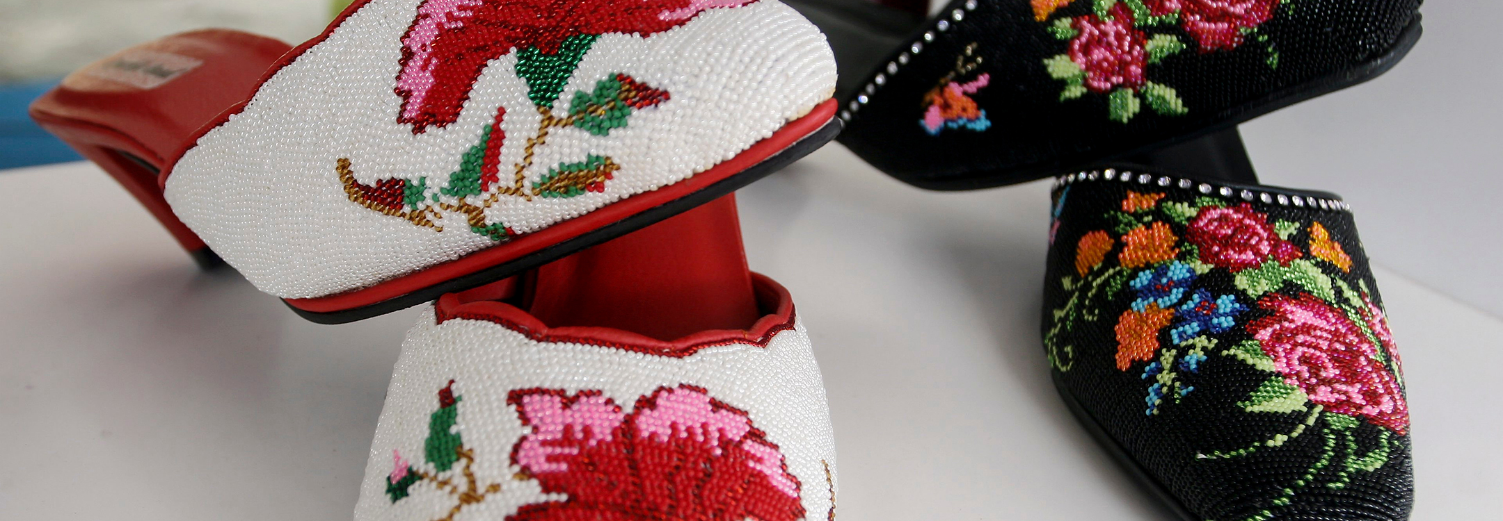 Colourful Peranakan beaded shoe
