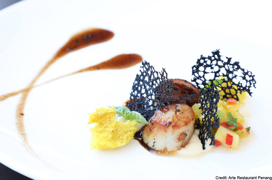  scallops and food by arte restaurant