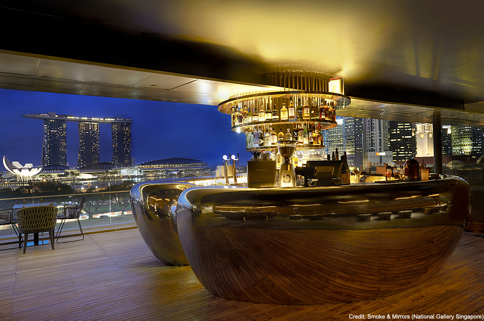 outdoor seating at smoke and mirrors bar singapore