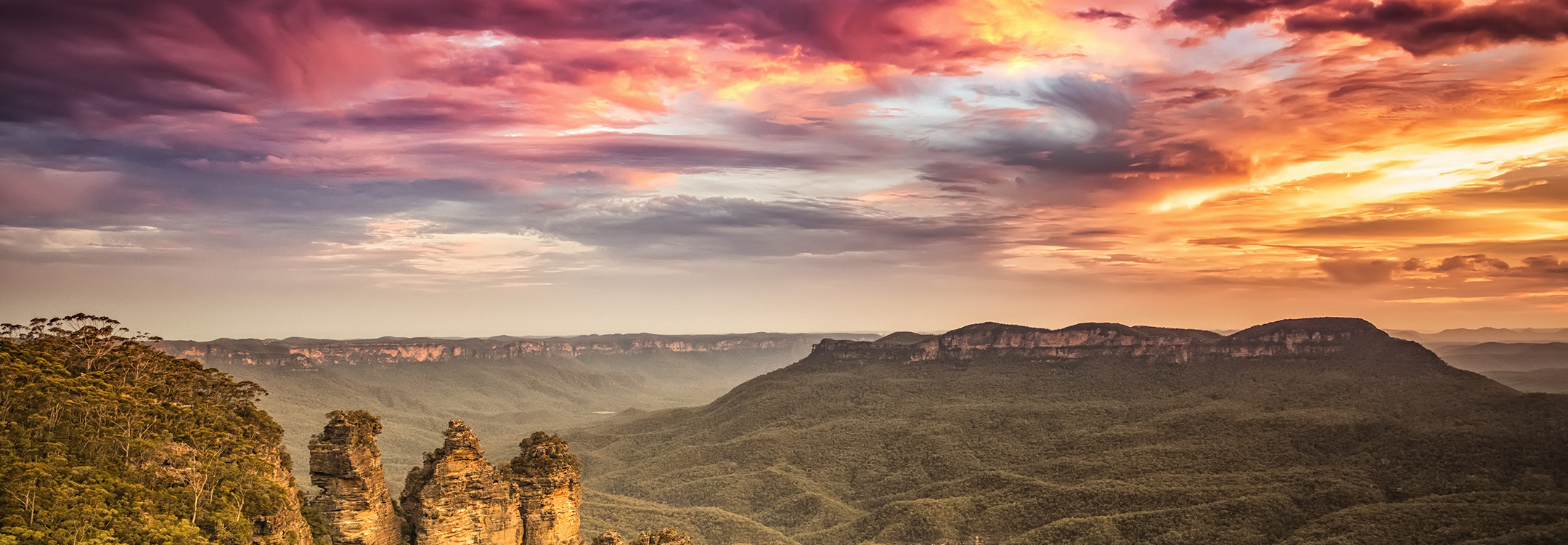 Sunset view at the Blue Mountains