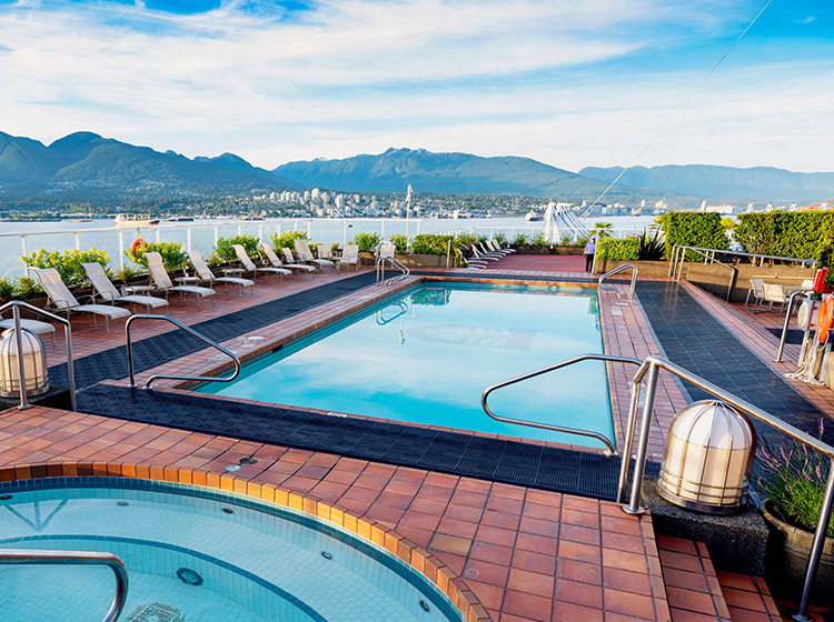 Pan Pacific Vancouver Outdoor Pool with view