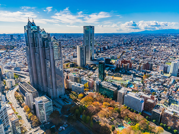 cityscape view from tokyo metropolitan government building observatory
