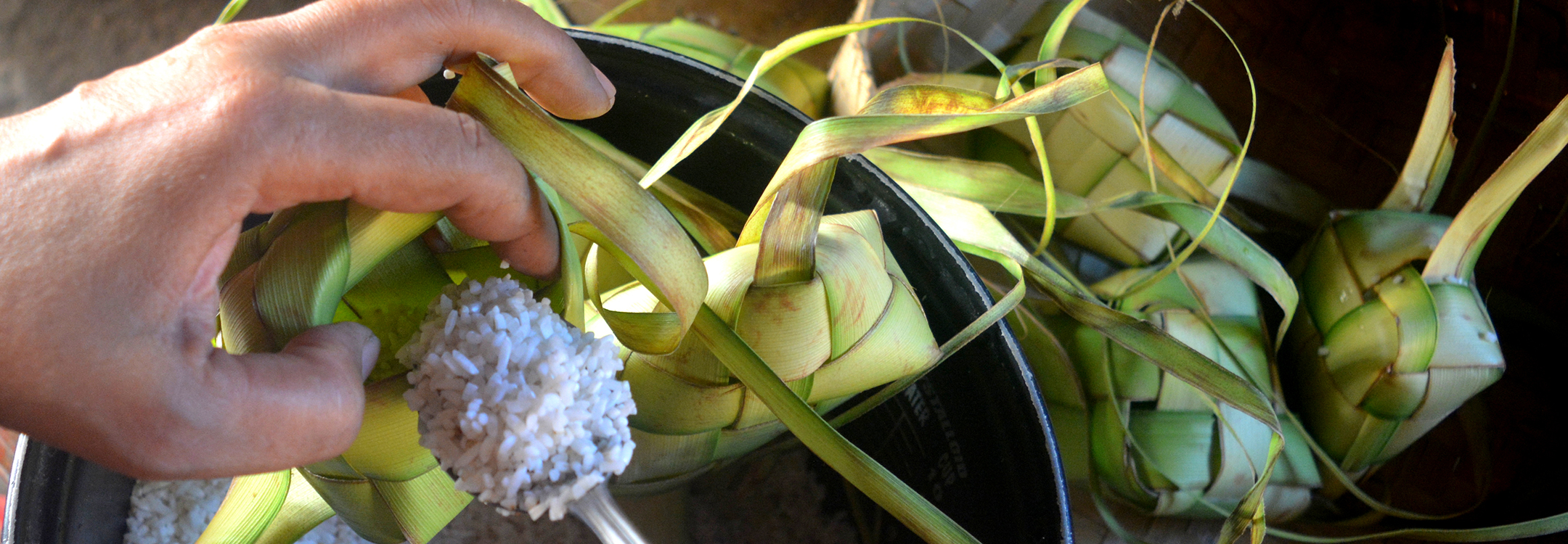 Ketupat Malay traditional rice cake palm leaf pouch