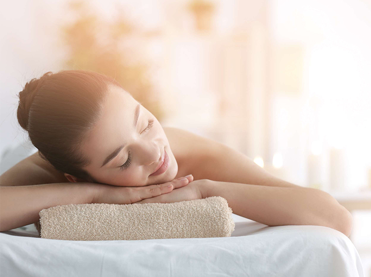 woman relaxing at the spa
